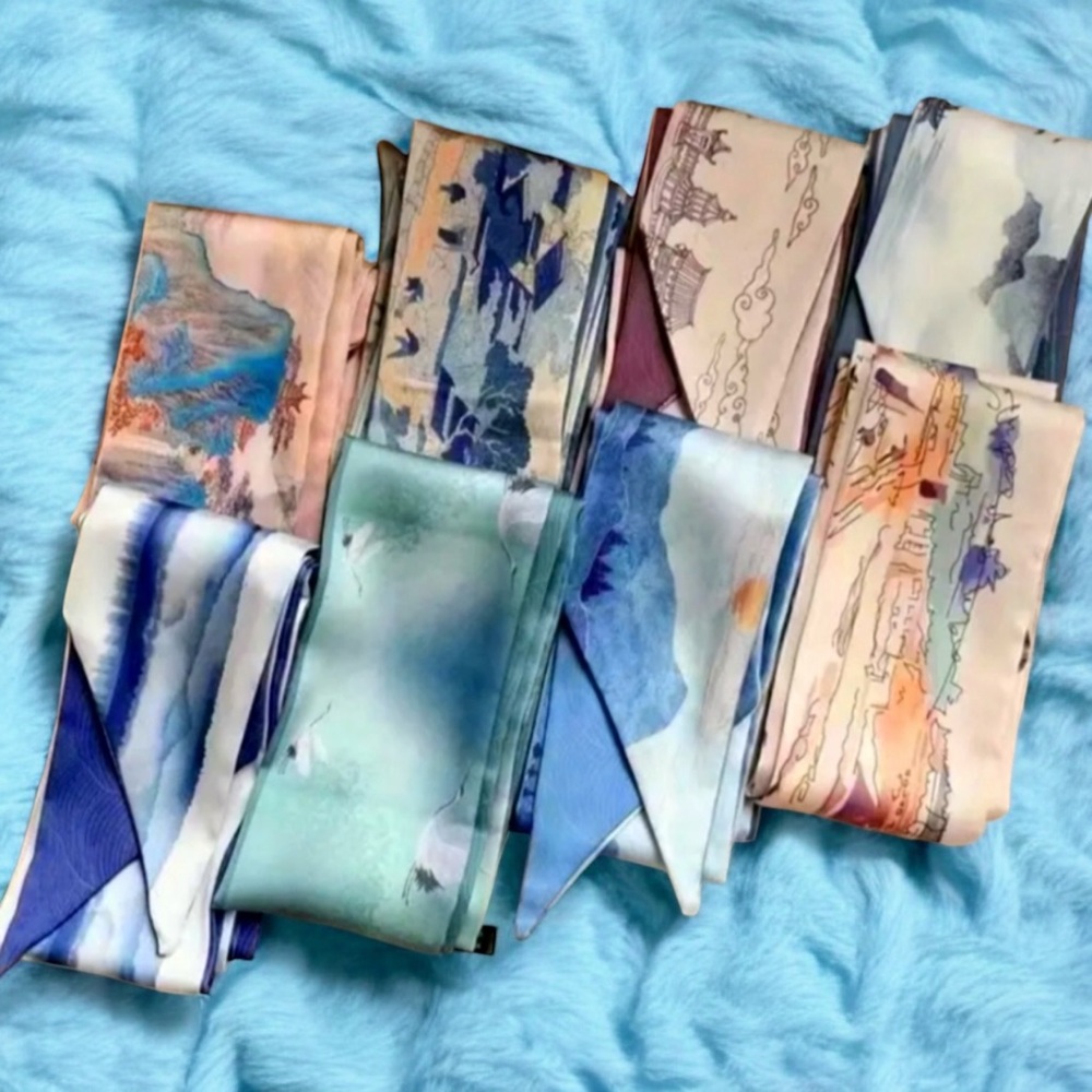 8 Piece‎ Set Oil Painting Print Satin Style Twillies